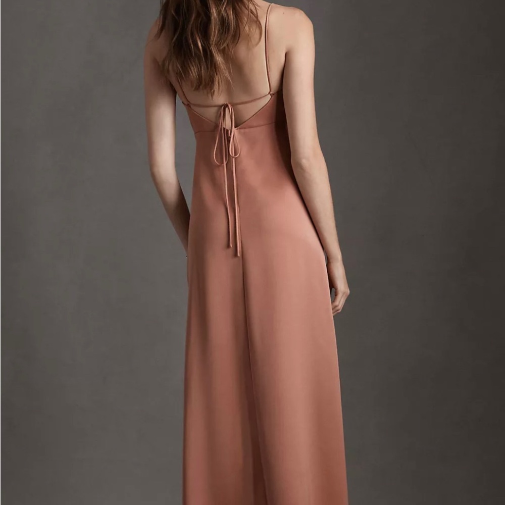 BHLDN Remy Cowl Neck Dress - Faux Wrap Satin Dress